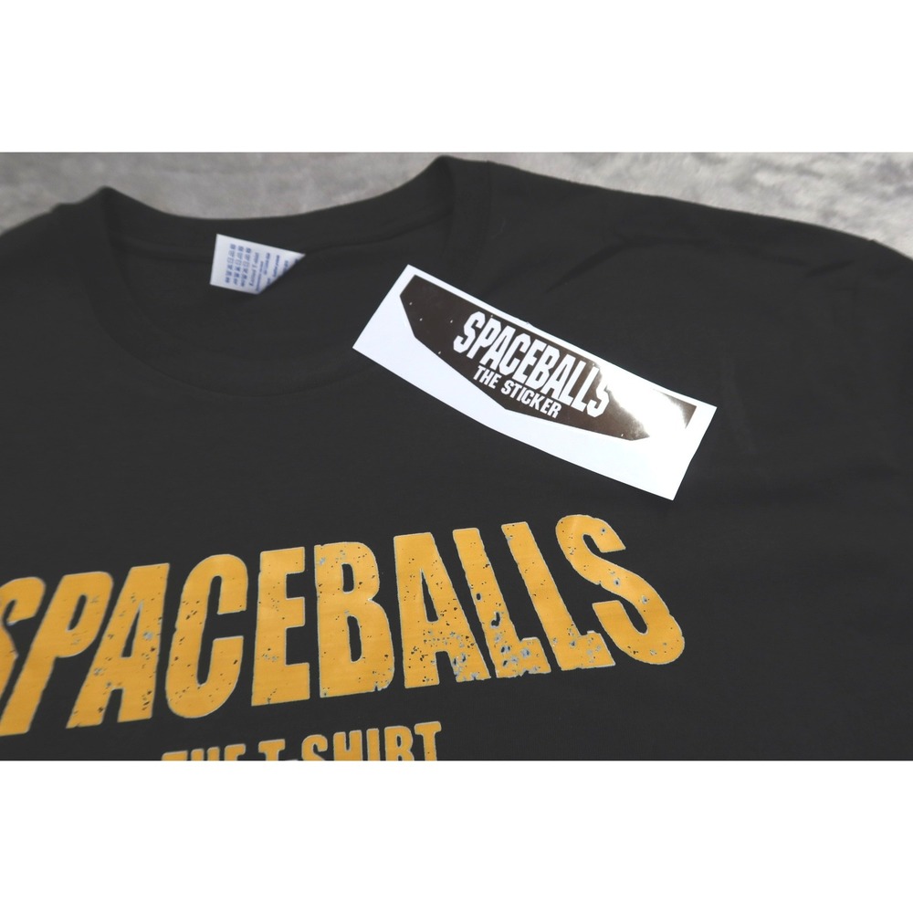 Spaceballs The T Shirt Black Basic Crew Neck Men's‎ XL New Retro 90's Free Decal - Picture 3 of 4